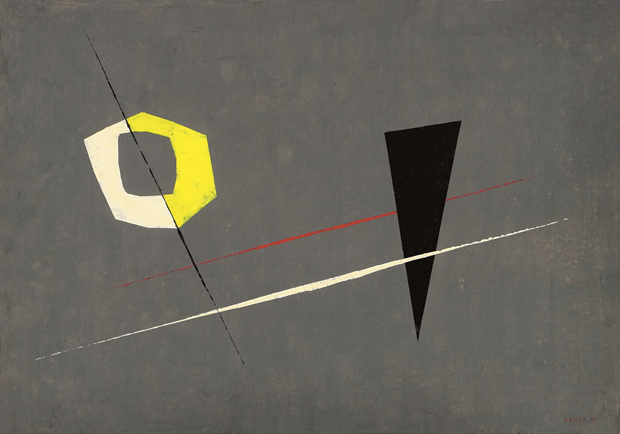 Aleksandar Srnec KA 13 1956 tempera cardboard 479 x 677 mm Marinko Sudac Collection